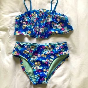 Target two piece suit- blue, pink, & white- size 10/12